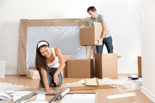 Commercial moving team planning a relocation in Wembley