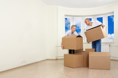 Office furniture being relocated in Wembley commercial premises