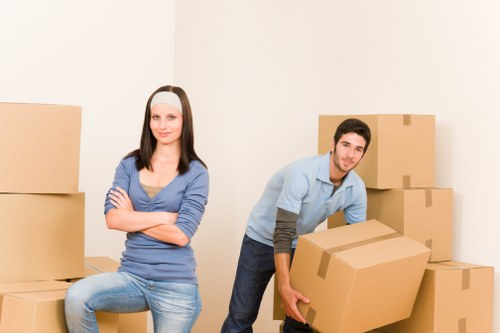 Furniture and boxes loaded into a moving van