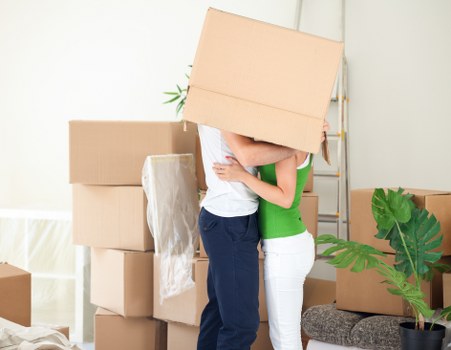 Removal van being loaded for a Wembley property move