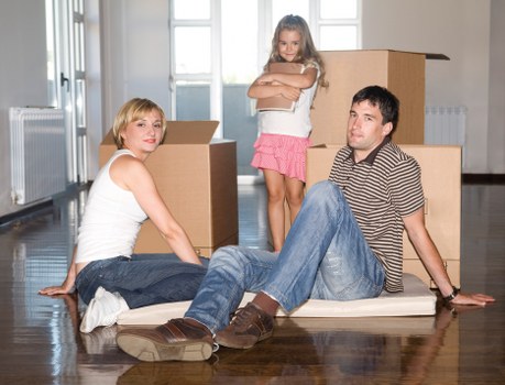Carefully labelled moving boxes for a Wembley property